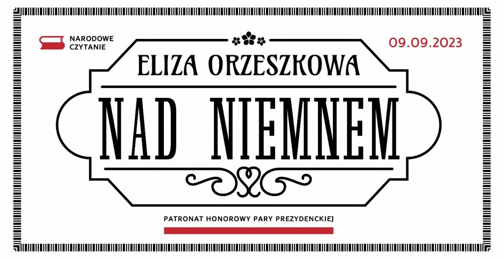 Plakat zawiadamiający o narodowym czytaniu powieści "Nad Niemnem"