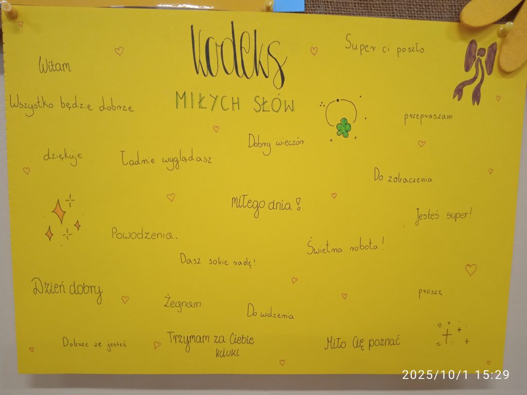 Plakat dotyczący Kodeksu Dobrych Słów