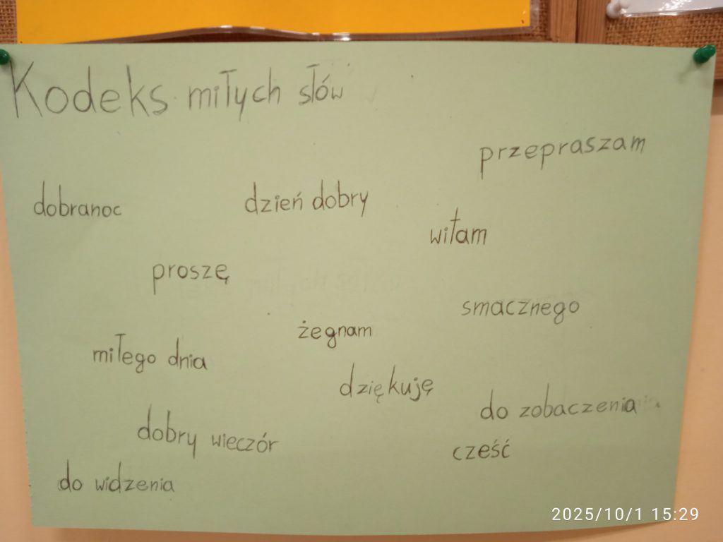 Plakat dotyczący Kodeksu Dobrych Słów